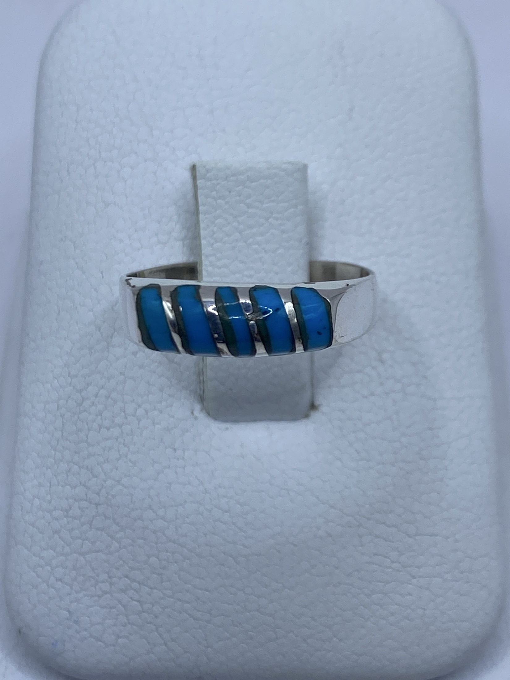 Anillo de Plata con Turquesa Azul Cielo — Taxco 925