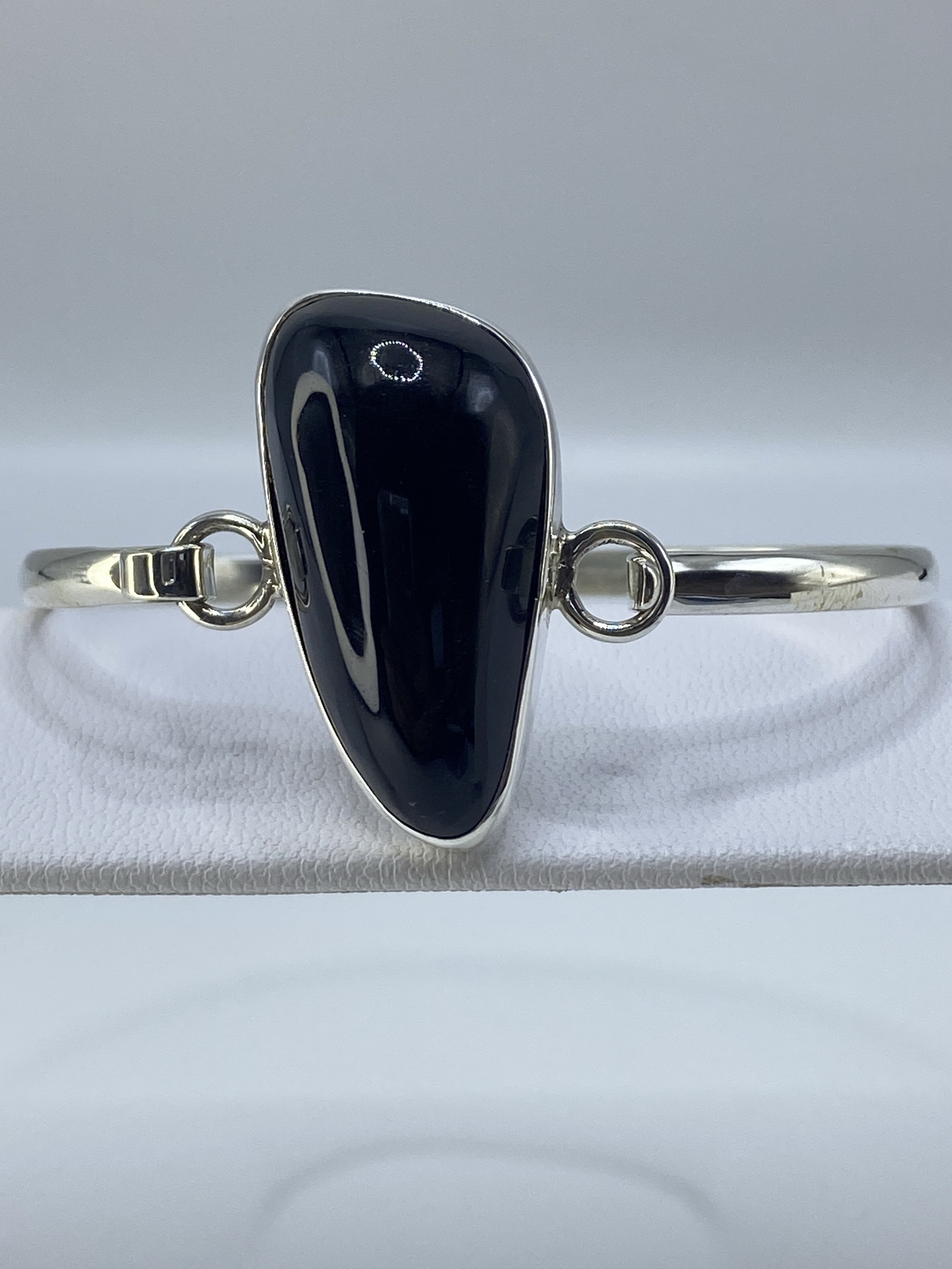 Brazalete de Plata 950 con Ónix Negro — Taxco
