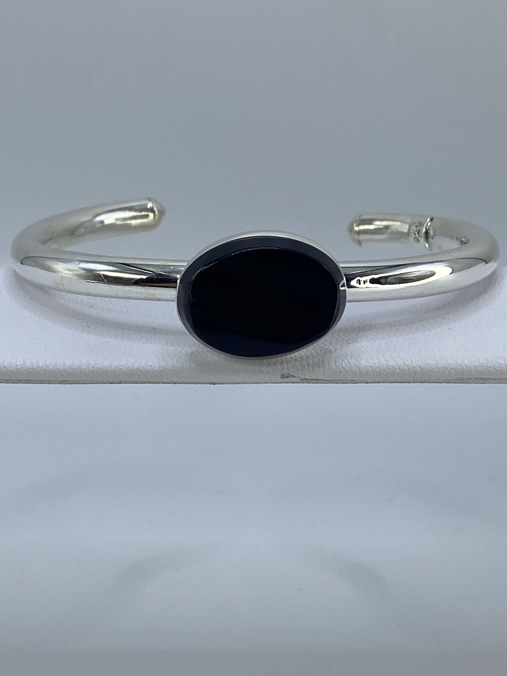 Brazalete de Plata con Ónix Negro — Taxco 925