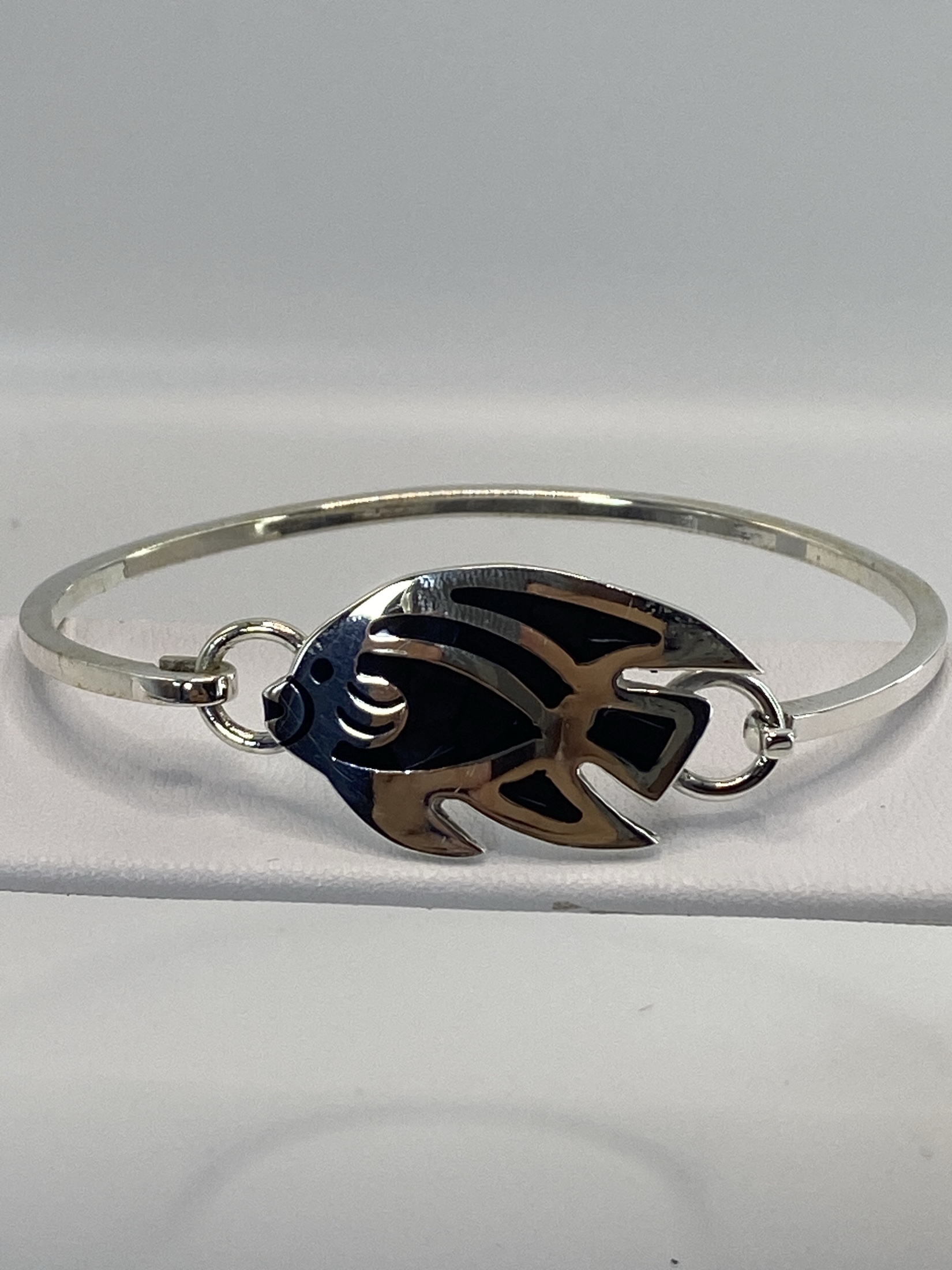 Brazalete de Plata 950 con Ónix Negro — Taxco