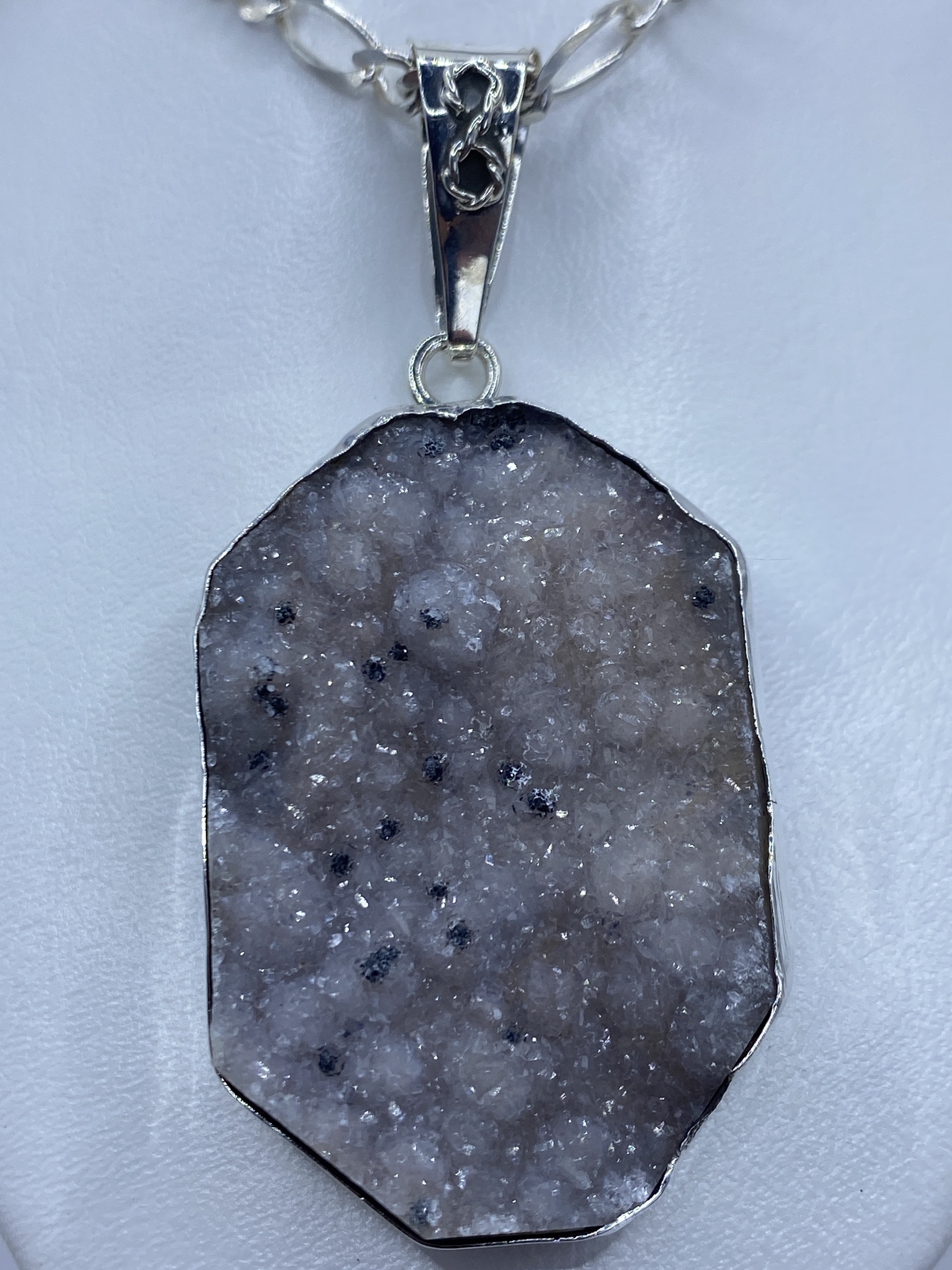 Dije de Plata 950 con Cuarzo Gris — Taxco Moderno