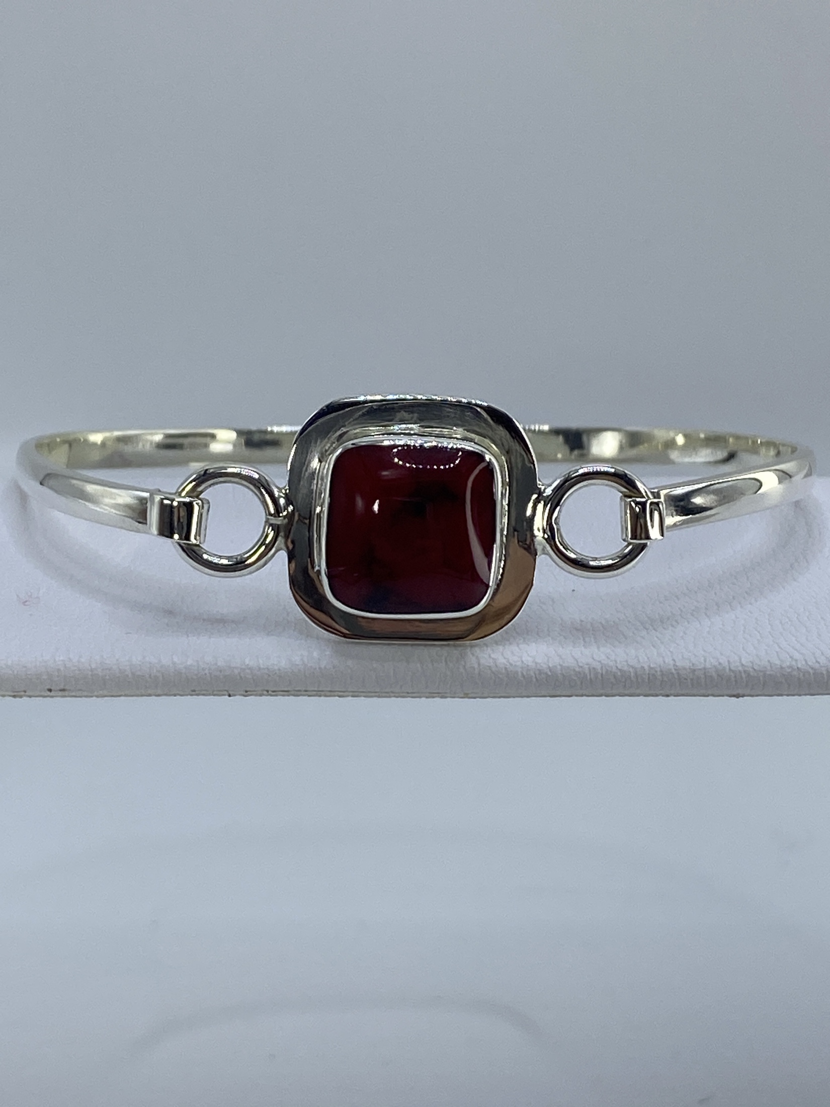 Brazalete Plata Coral Rojo — Taxco 925
