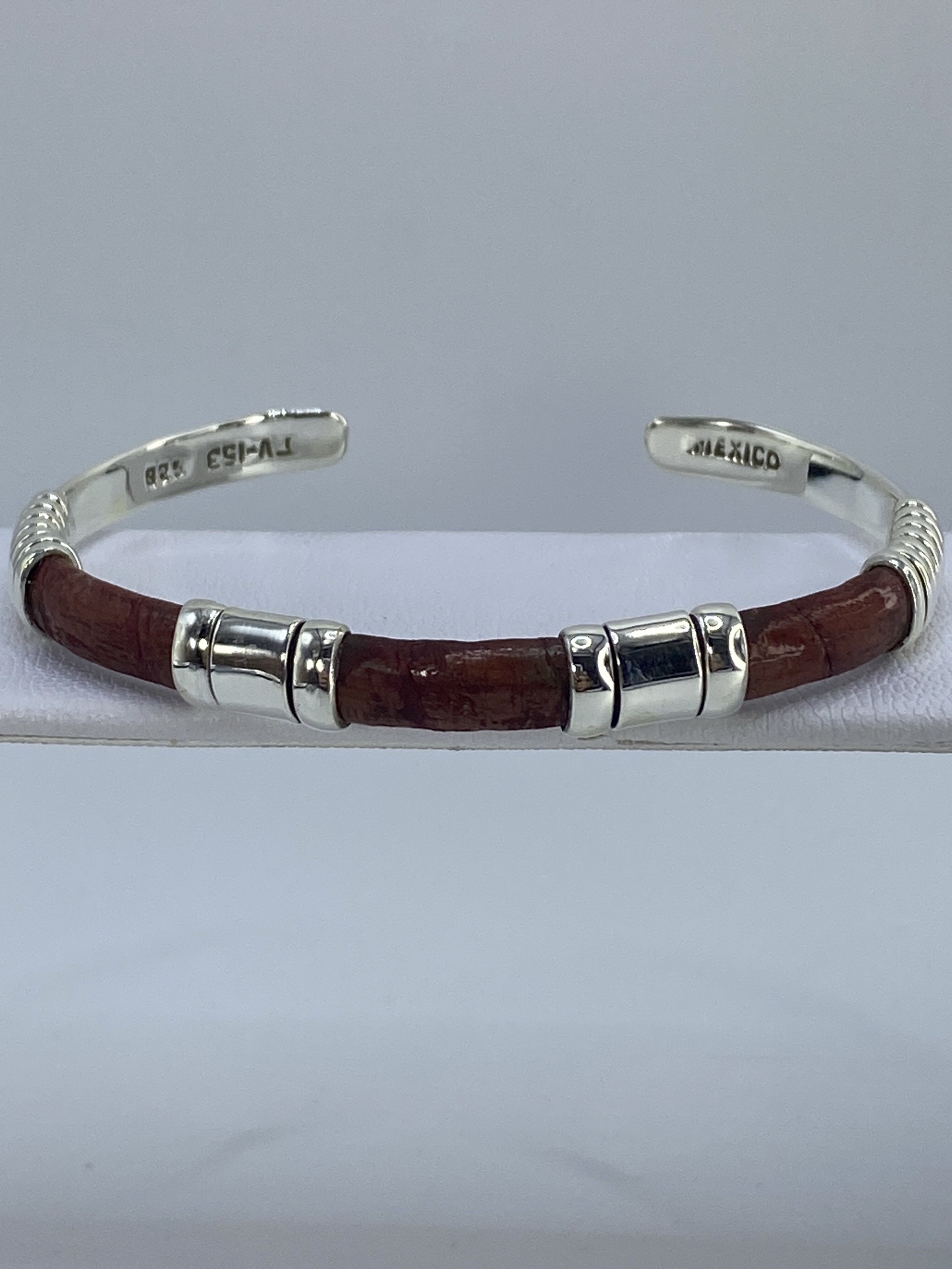 Brazalete de Plata Cartoneado con Textura Piel — Taxco 925