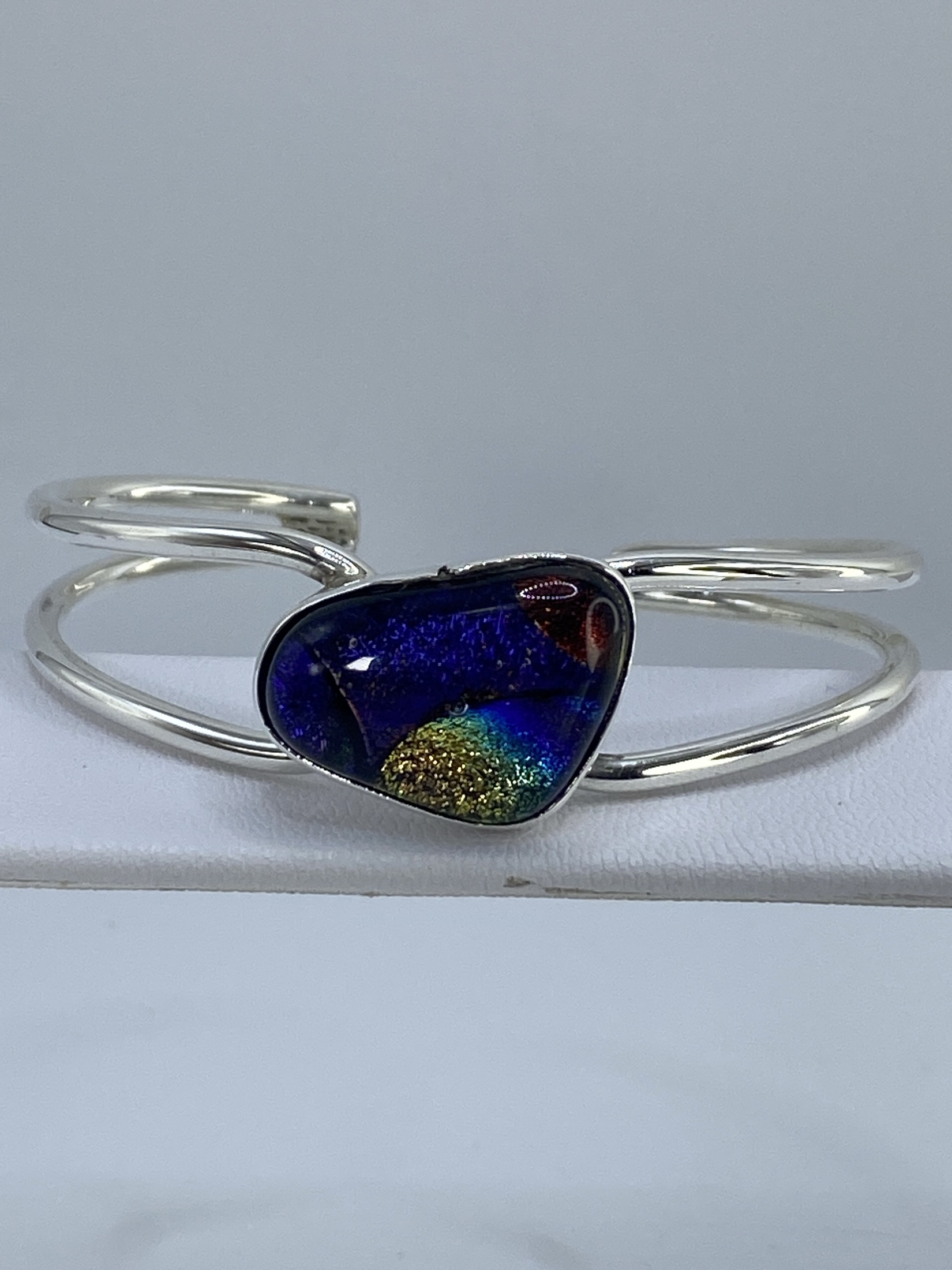 Brazalete de Plata 925 con Piedra Multicolor — Taxco