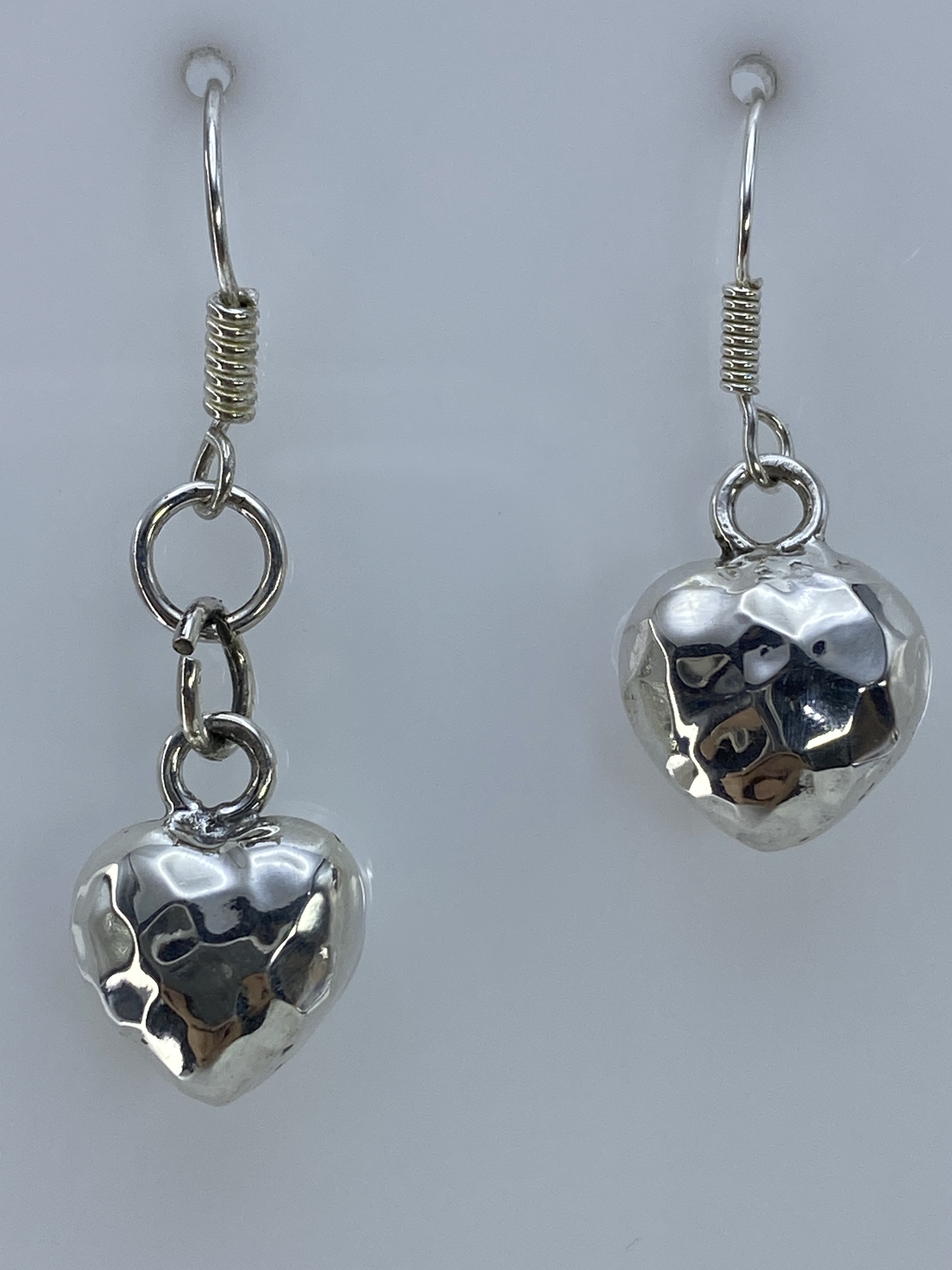 Aretes Corazón de Plata 925 Cartoneado — Taxco