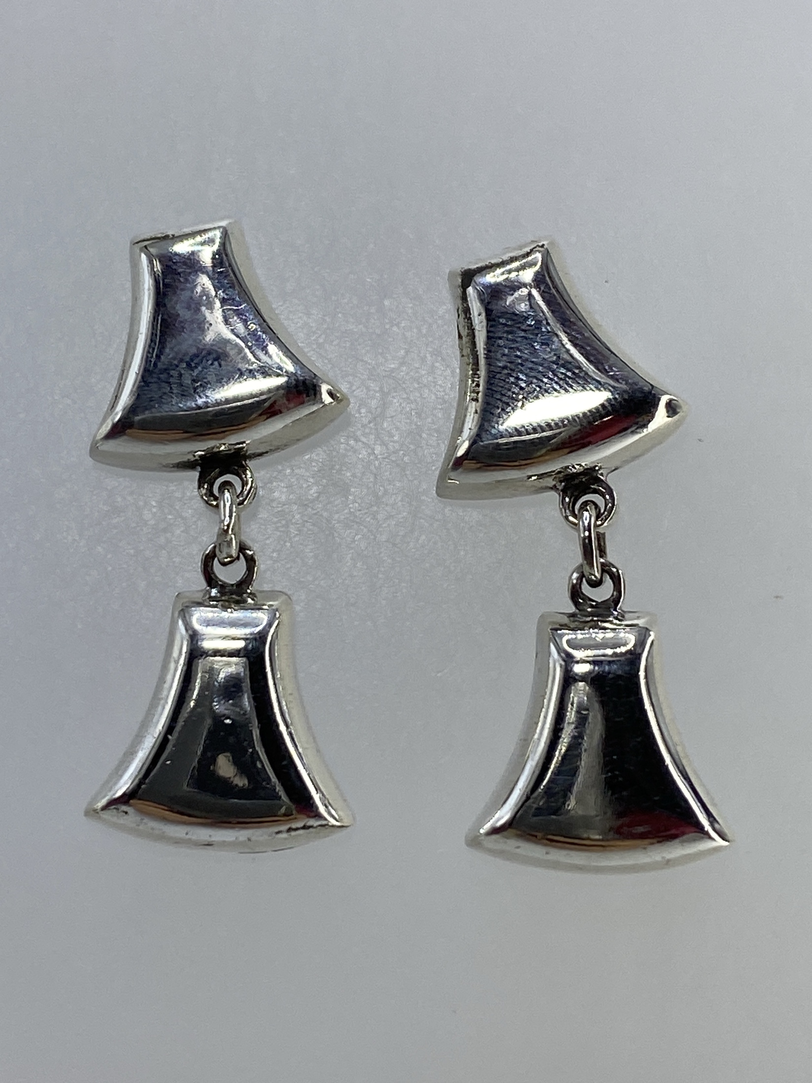 Aretes Campana de Plata 950 Cartoneado — Taxco