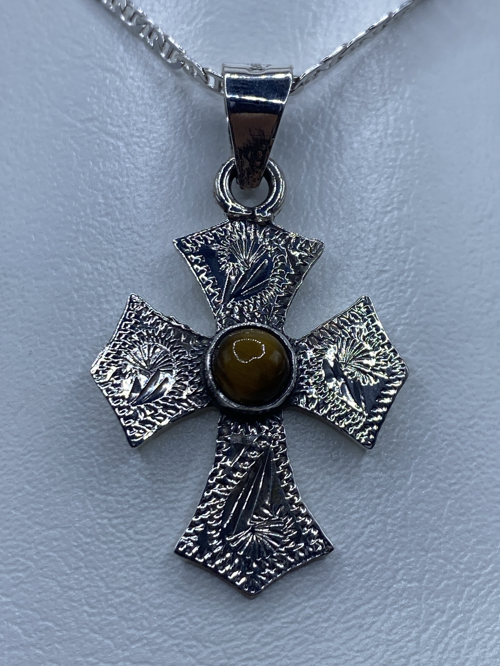 Cruz de Plata con Ojo de Gato — Dije Taxco 925