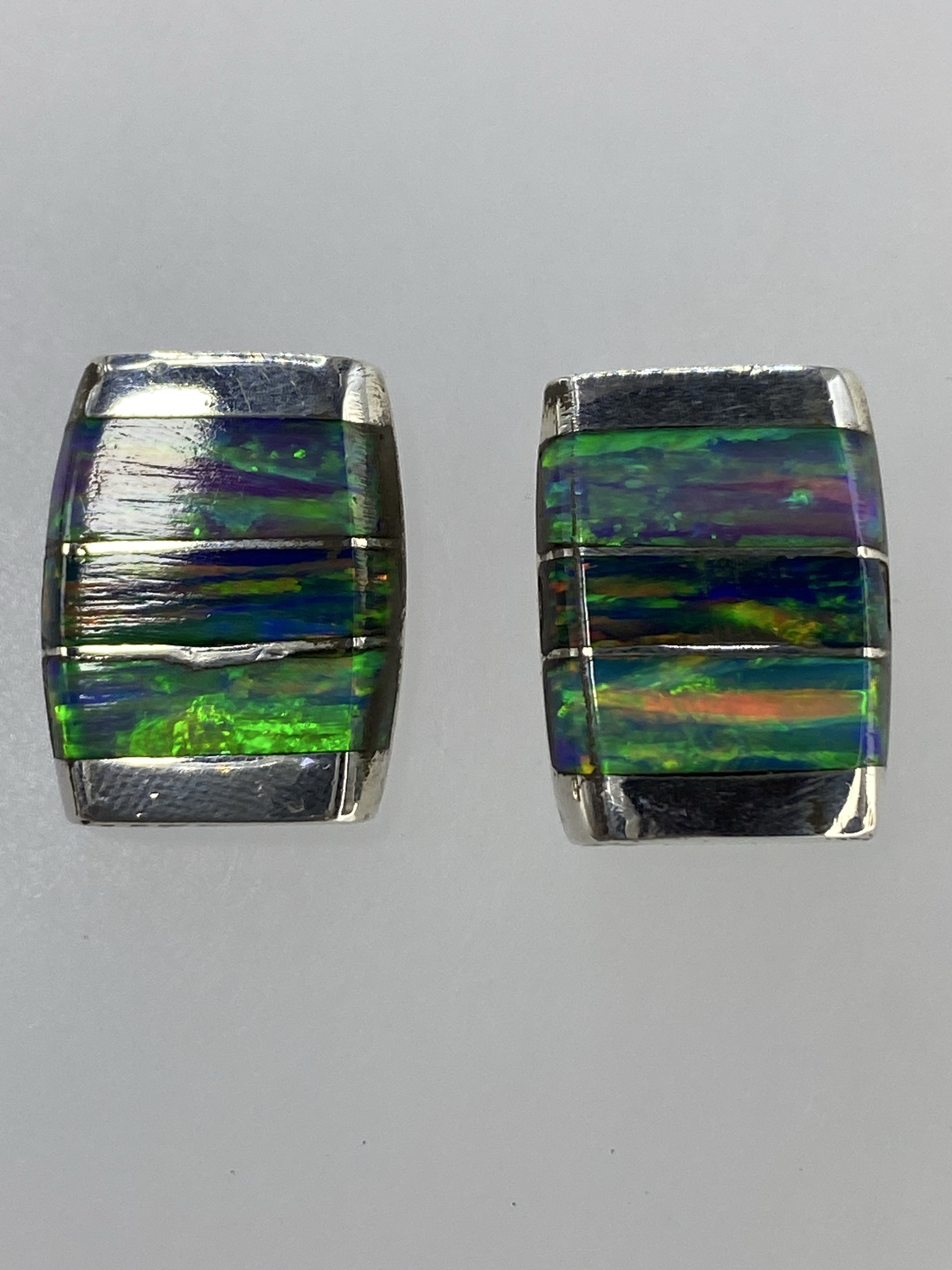 Aretes de Plata 950 con Ópalo de Fuego — Taxco