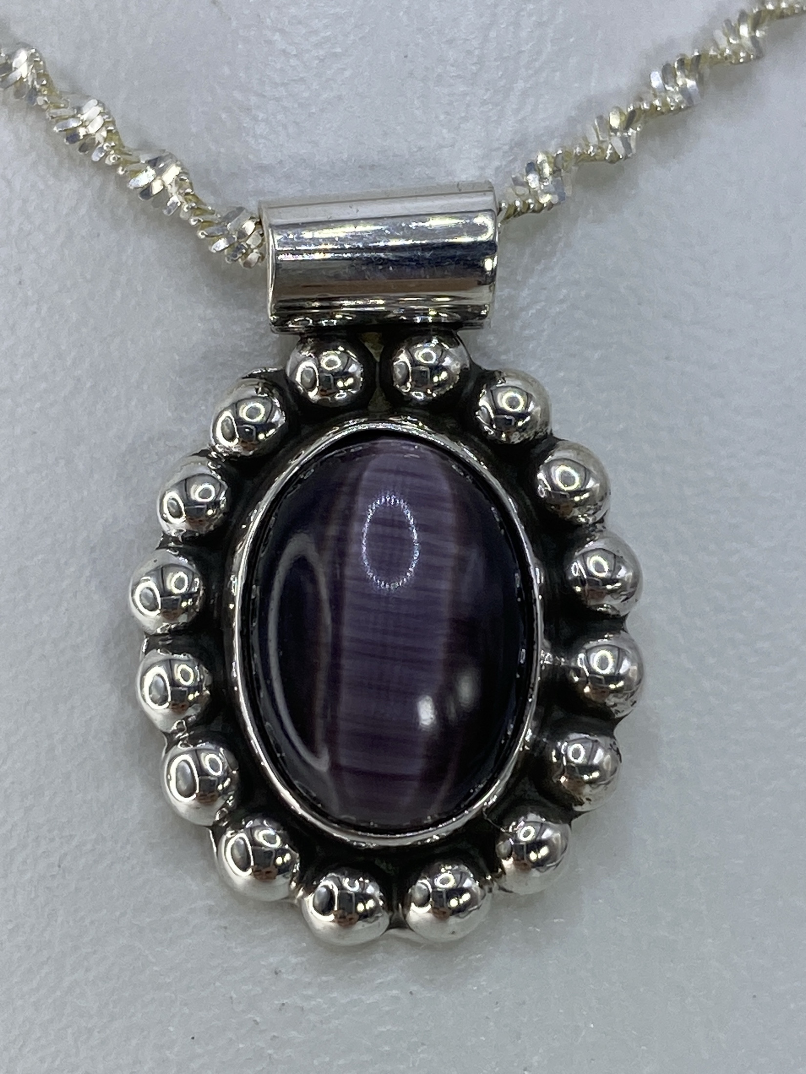 Dije de Plata Ojo de Gato Morada — Taxco 925