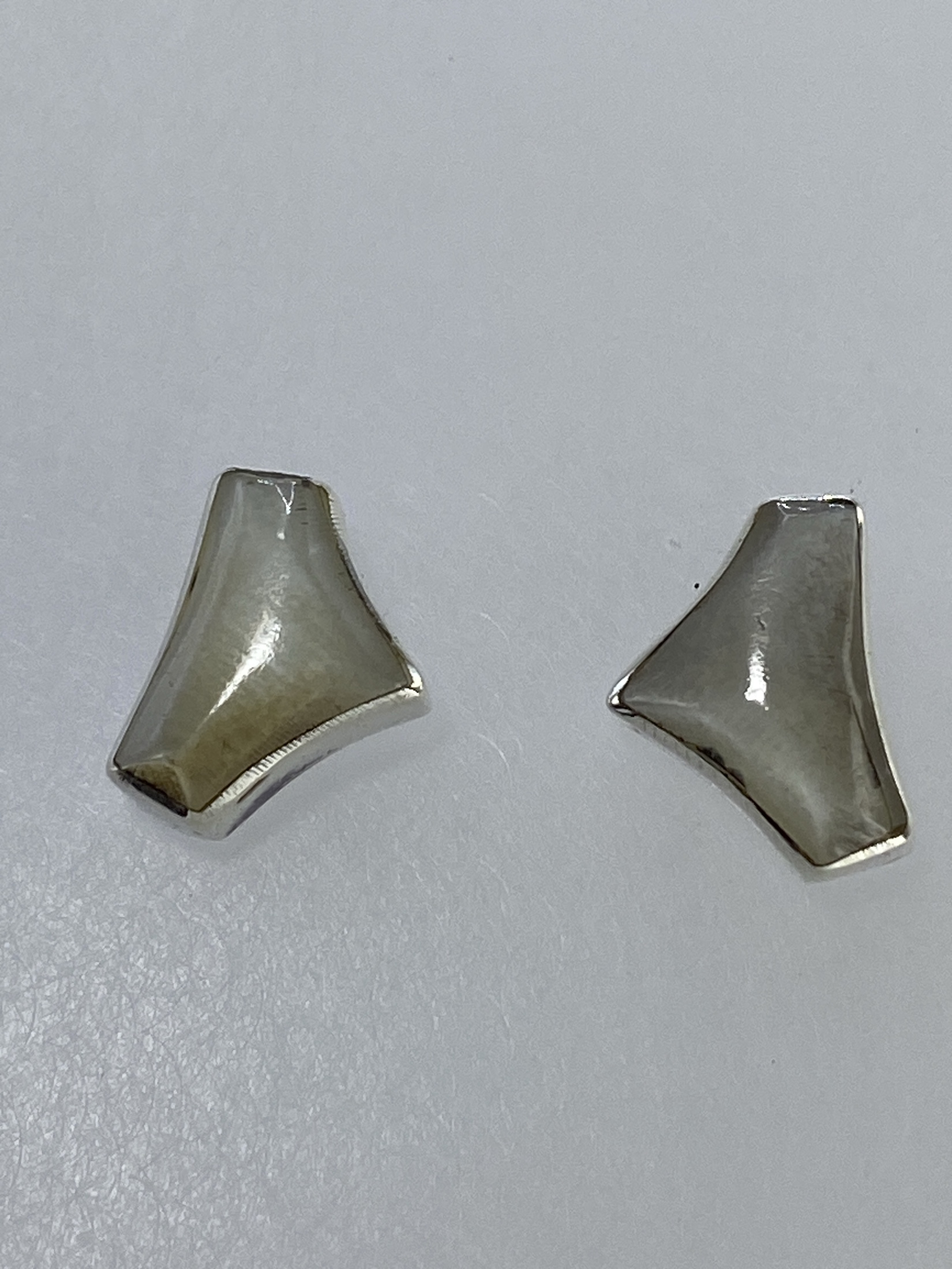 Aretes de Plata Cuarzo Blanco Geométricos — Taxco 925