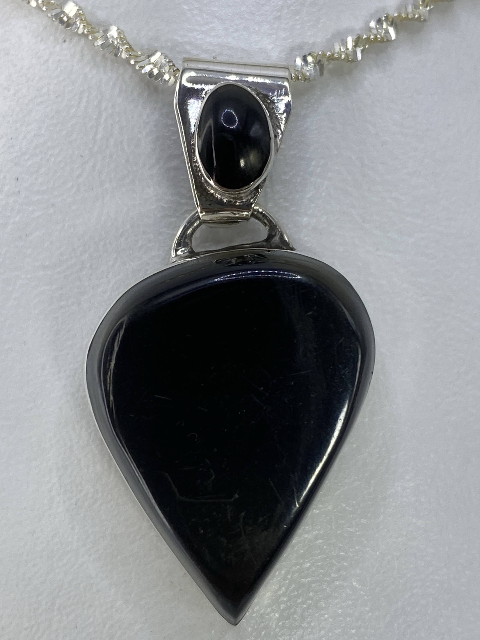 Dije de Plata Corazón con Piedra Negra — Taxco 925
