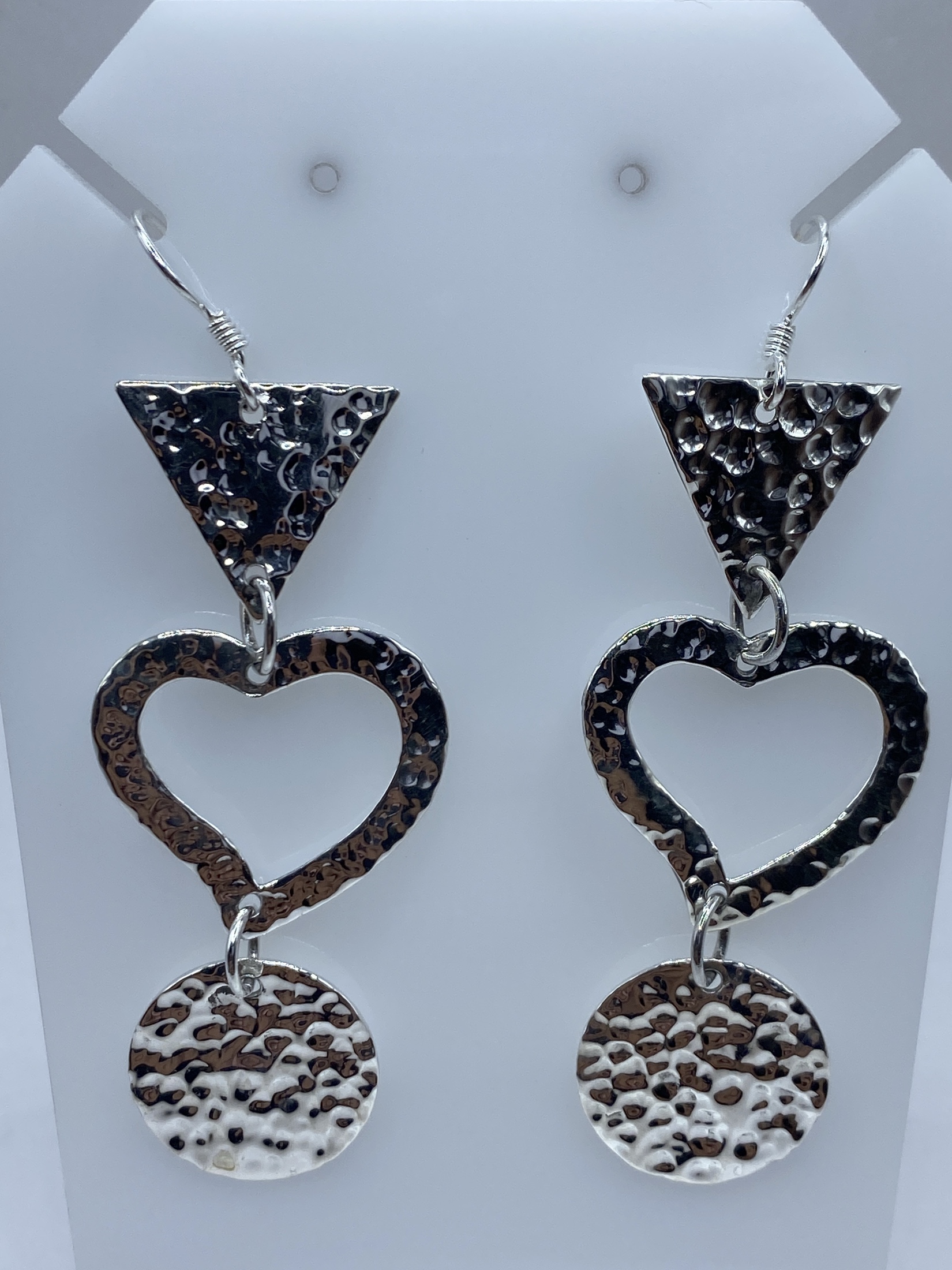 Aretes Plata Repujados Geométricos — Taxco 925