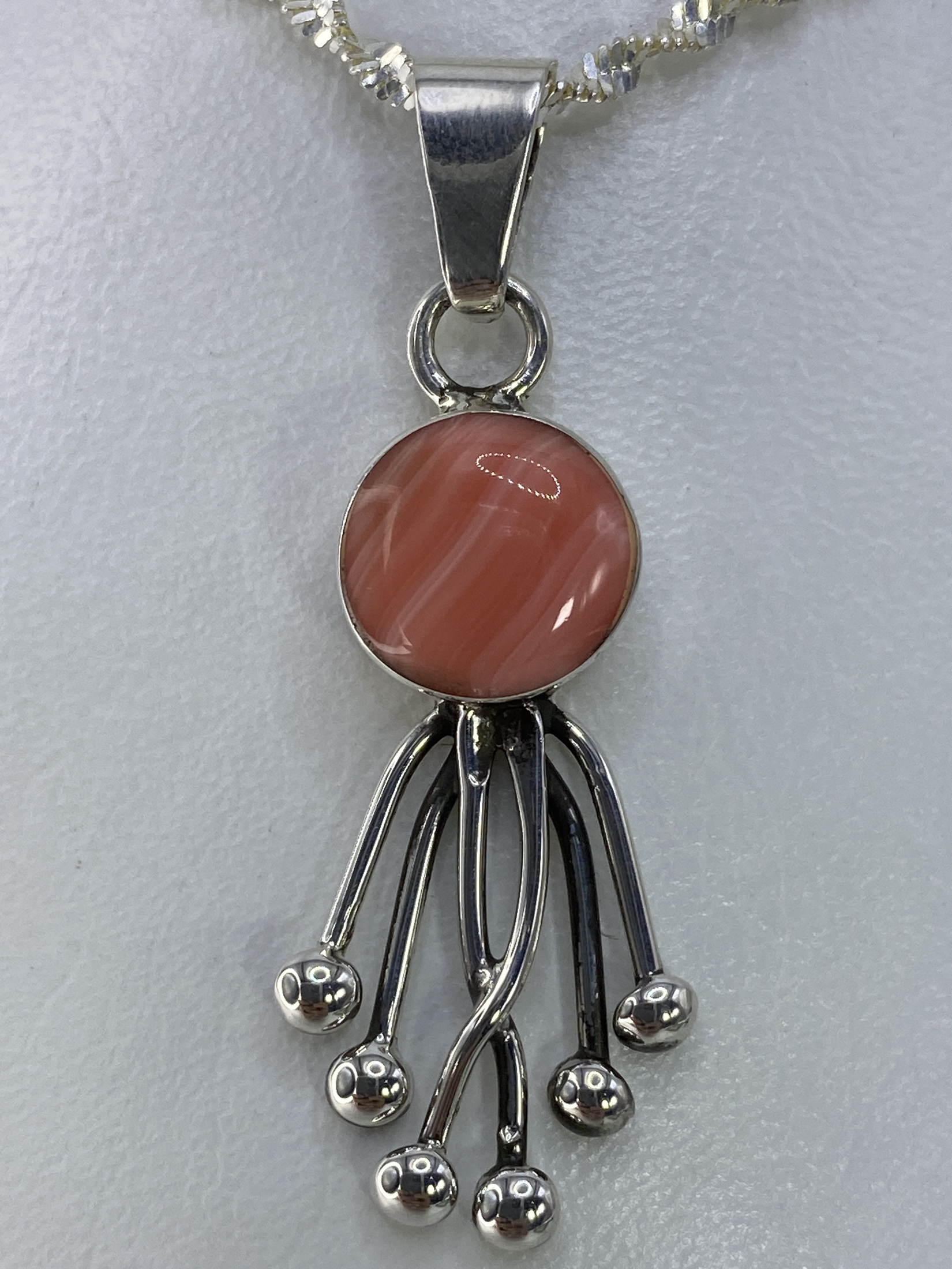Dije de Plata con Piedra Rosa — Taxco 925