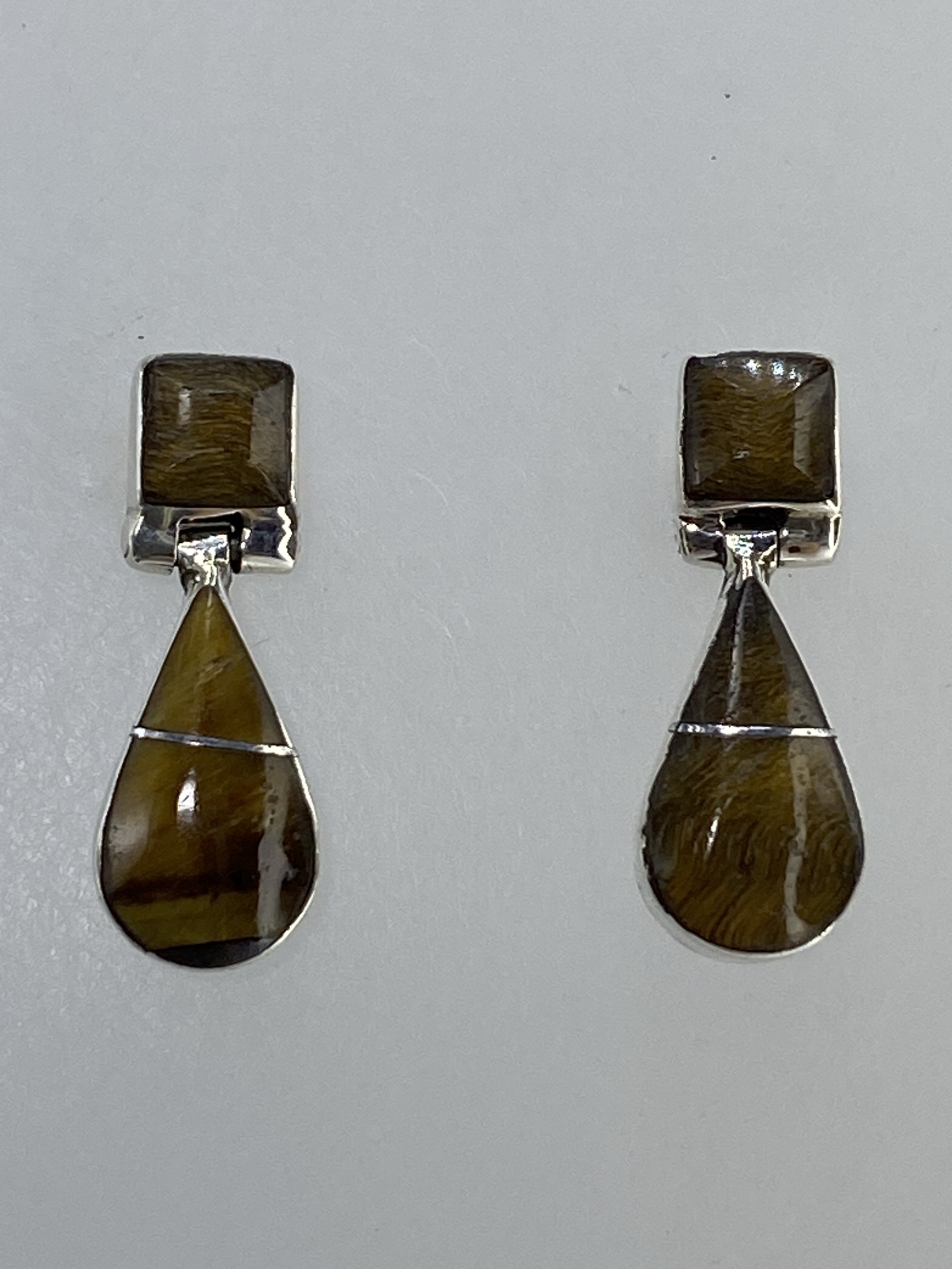 Aretes de Plata con Ojo de Gato Café — Taxco 950