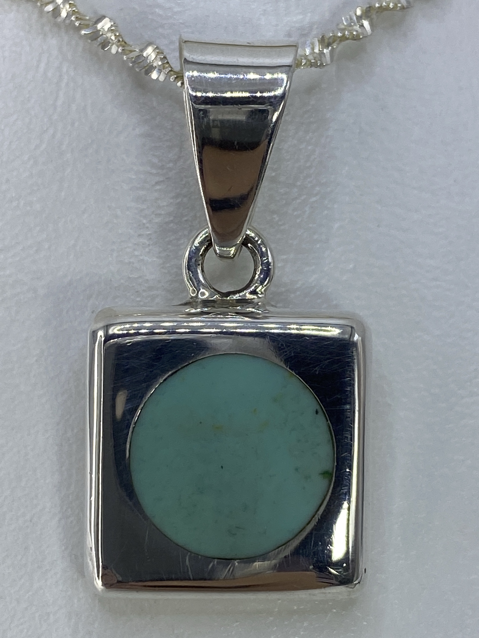 Dije de Plata con Turquesa Azul Cielo — Taxco 925