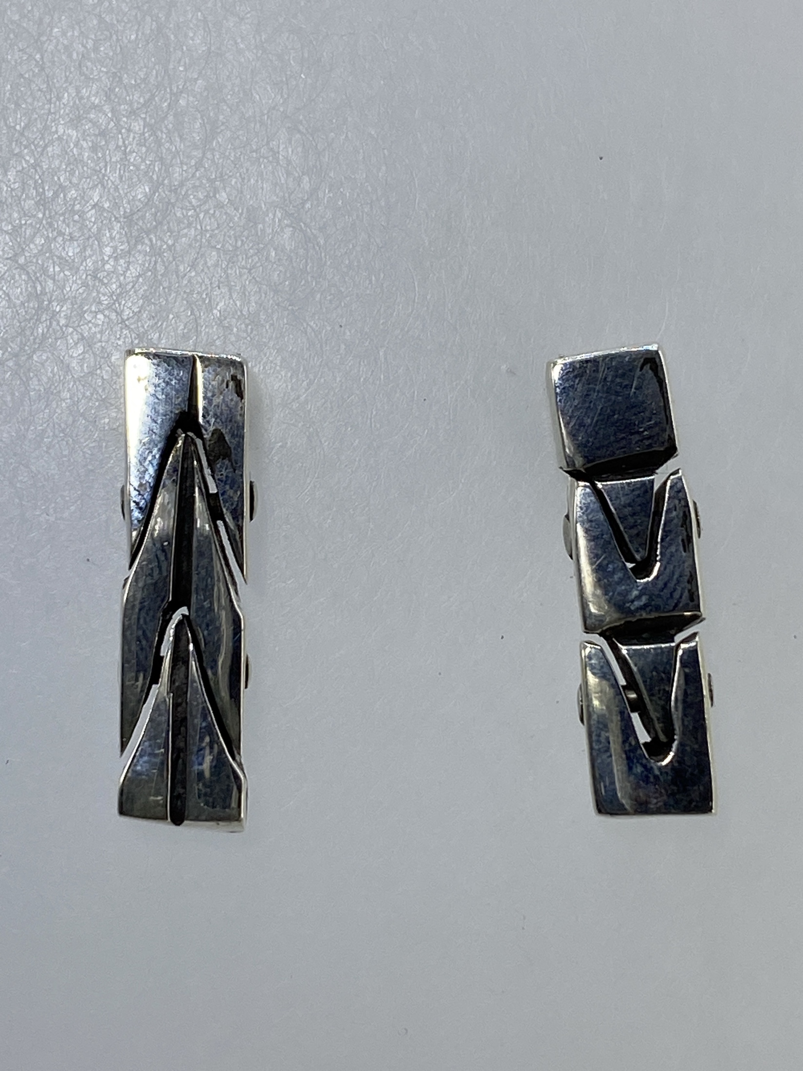 Aretes de Plata Cartoneado Geométrico — Taxco 925