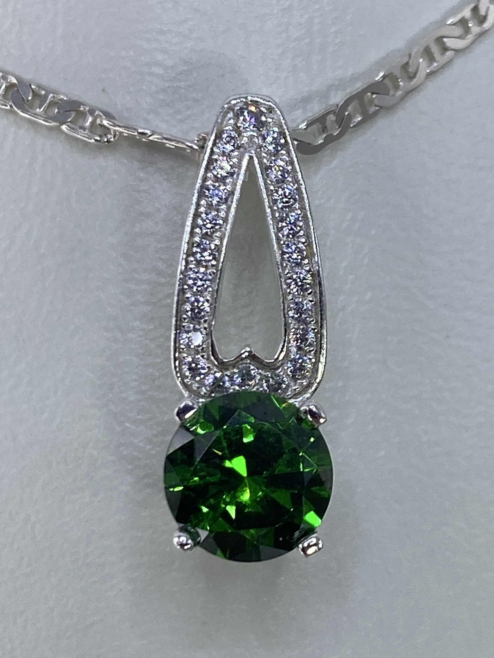 Dije de Plata con Circonia Verde — Taxco 925