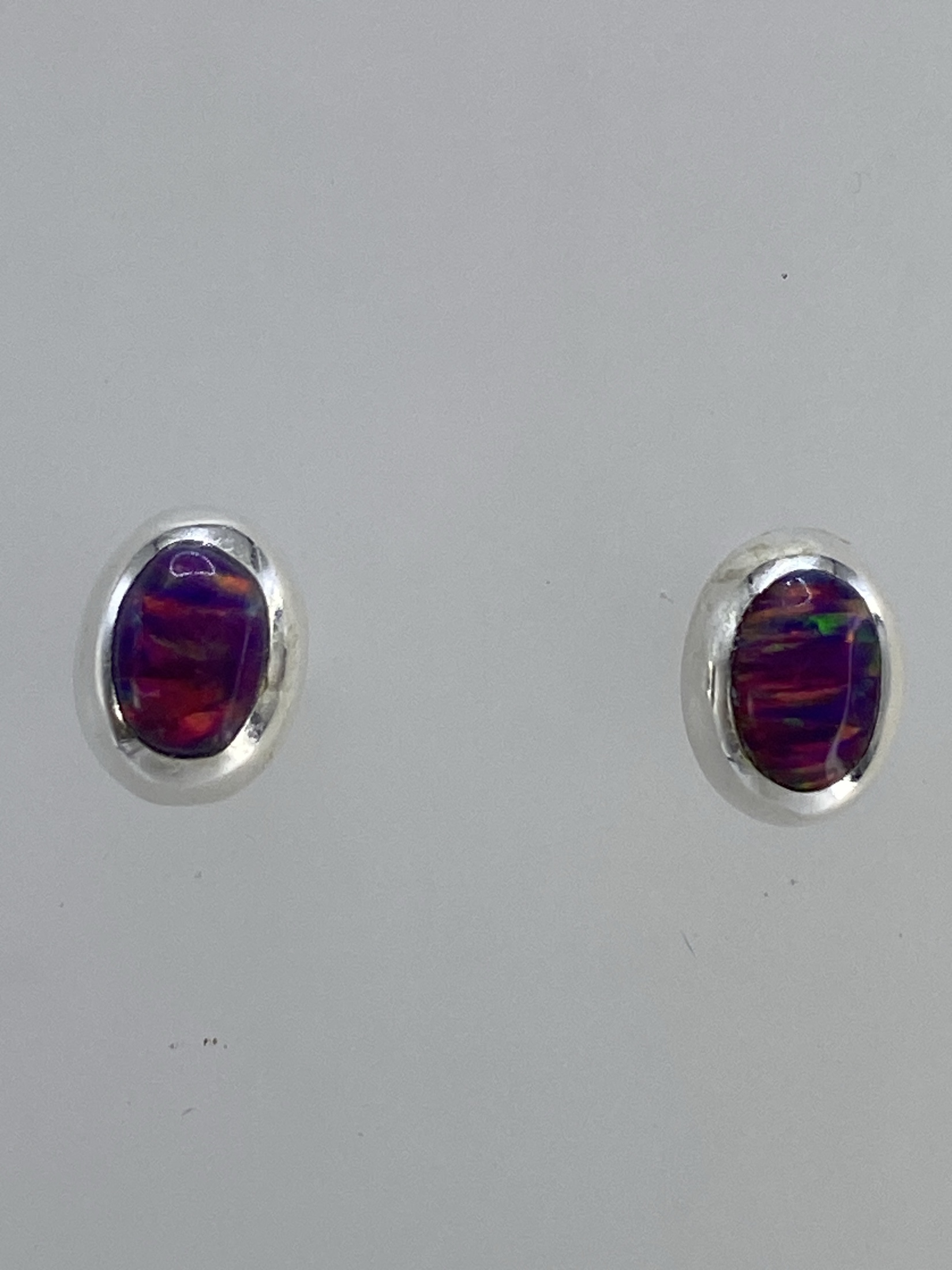 Aretes Plata Ópalo de Fuego Rosa — Taxco 925