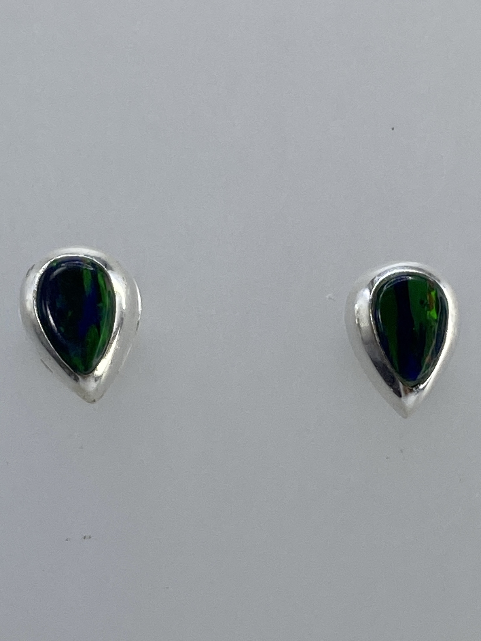 Aretes de Plata Ópalo de Fuego Multicolor — Taxco 925