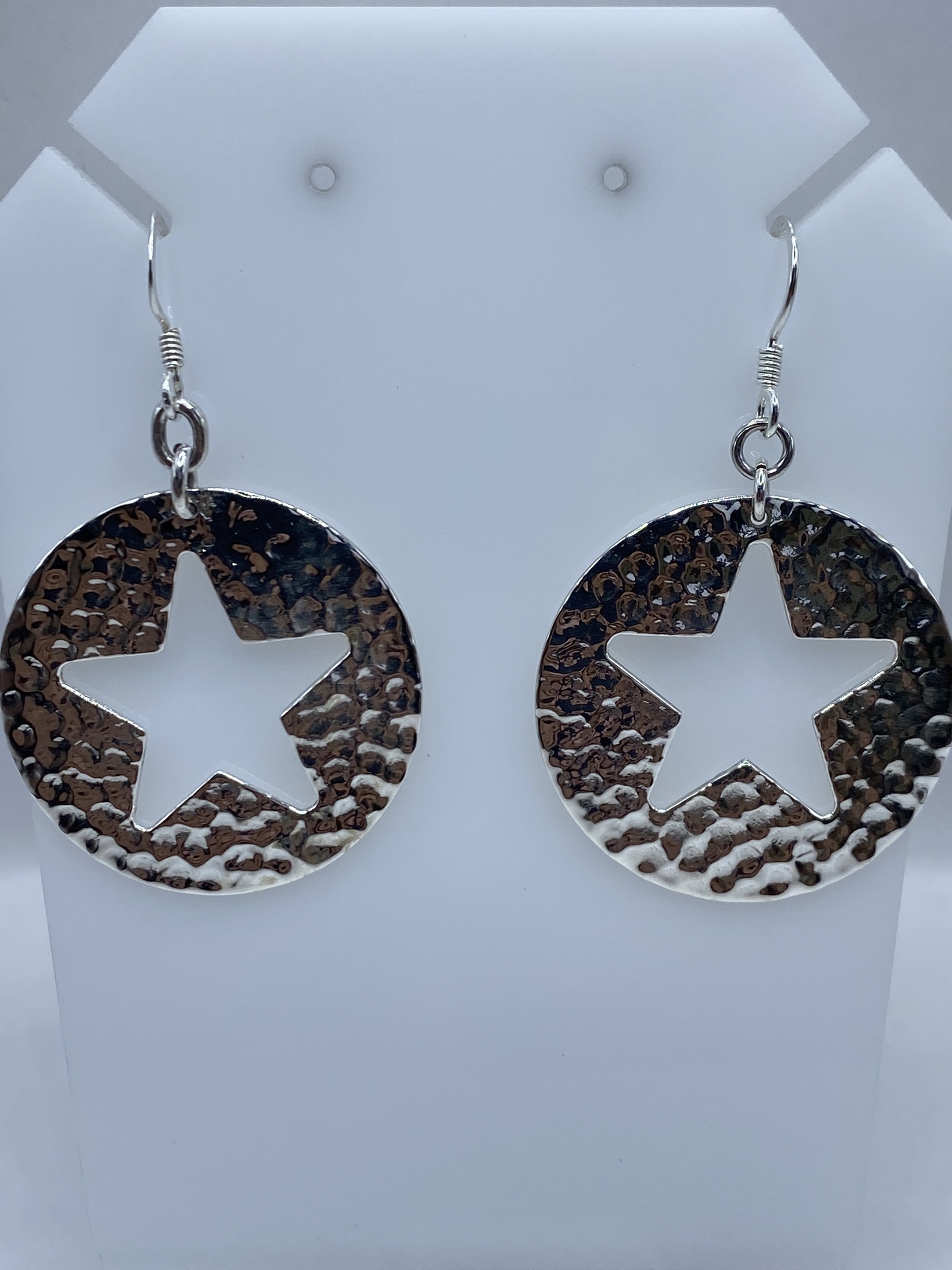 Aretes de Plata Repujados Estrella Abierta — Taxco 925