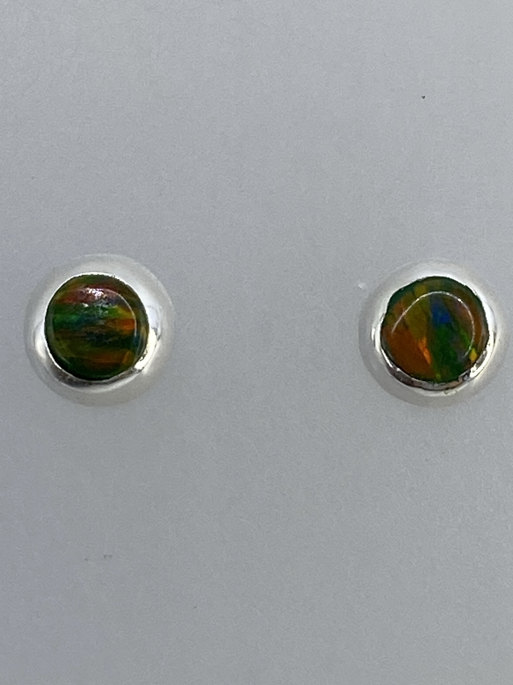 Aretes de Plata Ópalo de Fuego Multicolor — Taxco 925