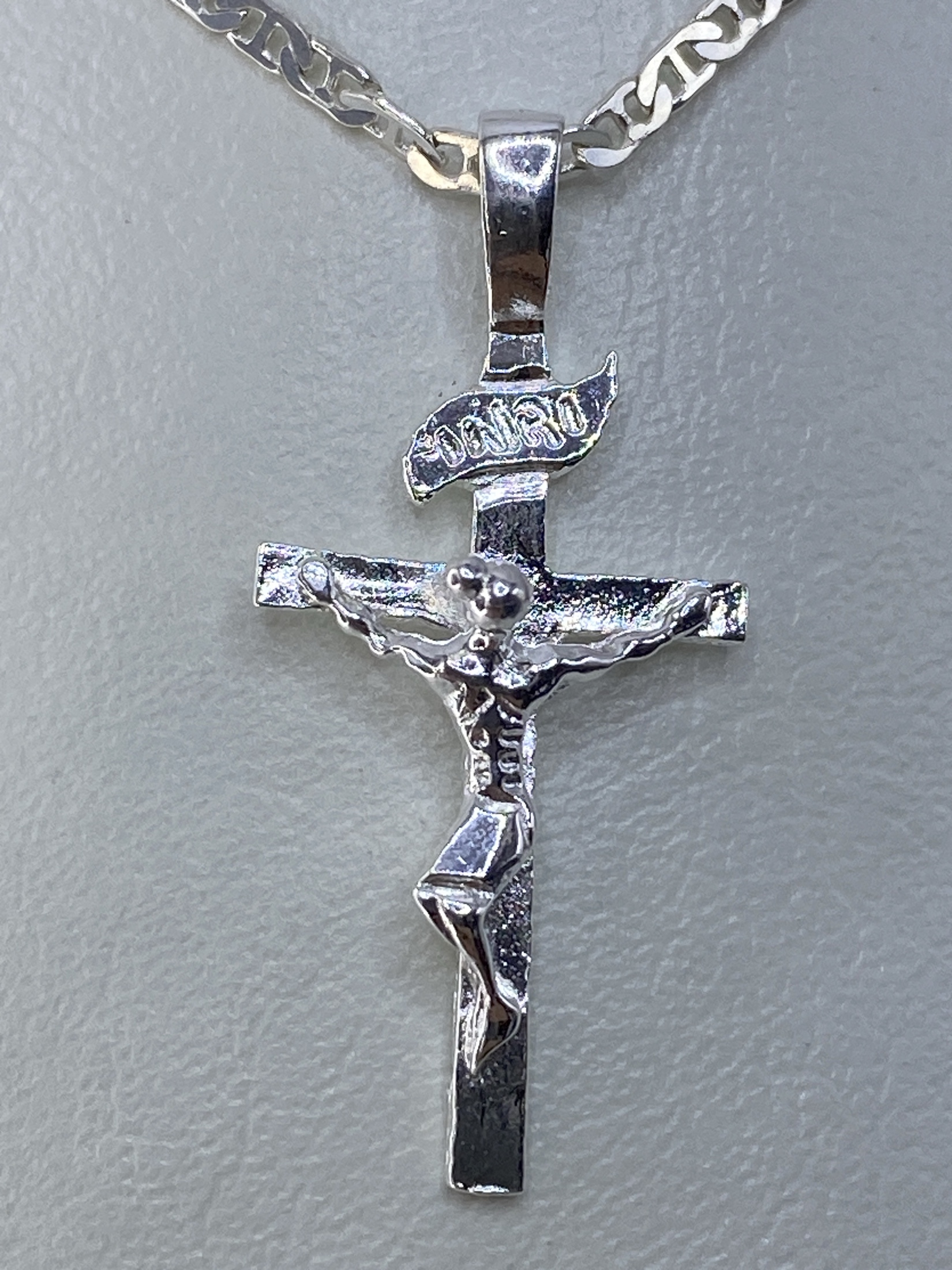 Crucifijo de Plata Repujado — Dije Taxco 925