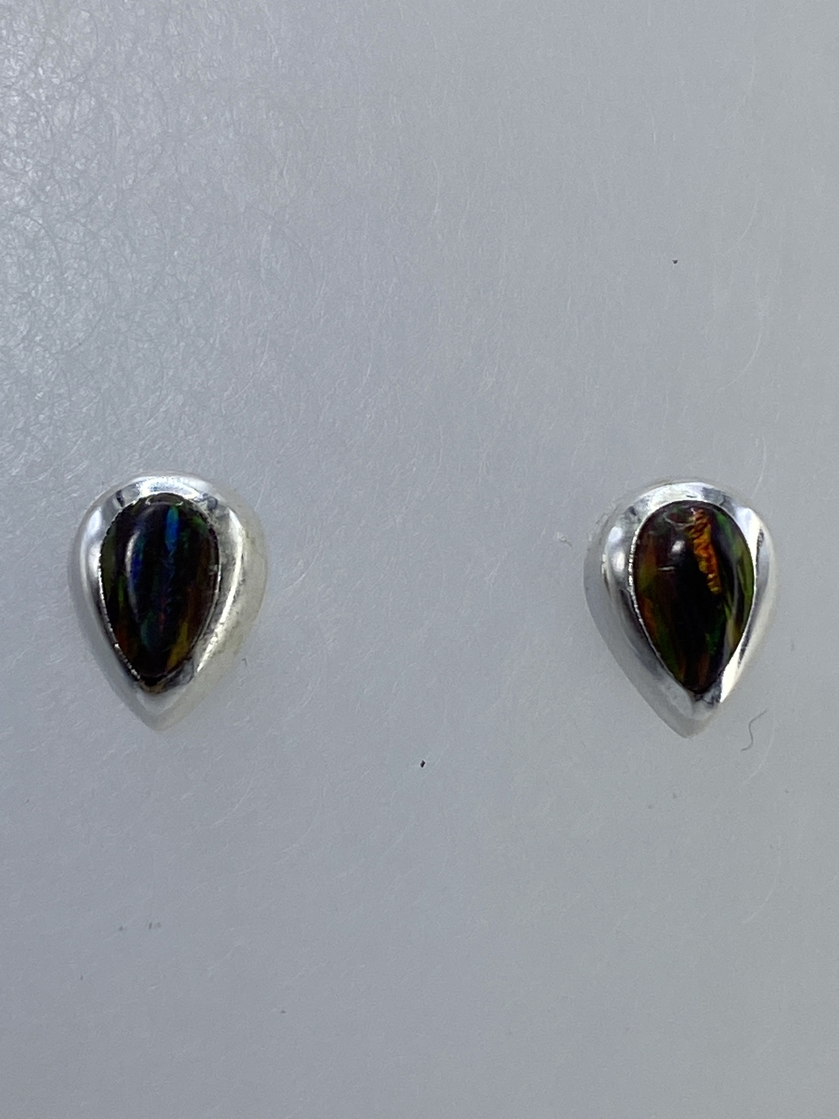 Aretes de Plata con Ópalo de Fuego — Multicolor Taxco