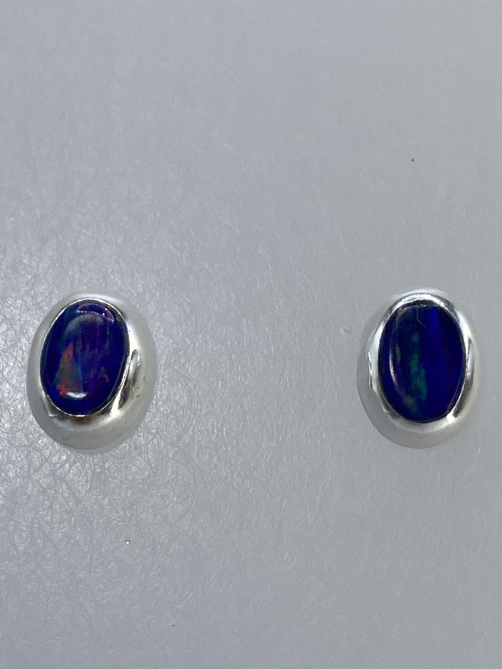 Aretes de Plata con Ópalo de Fuego Multicolor — Taxco 925