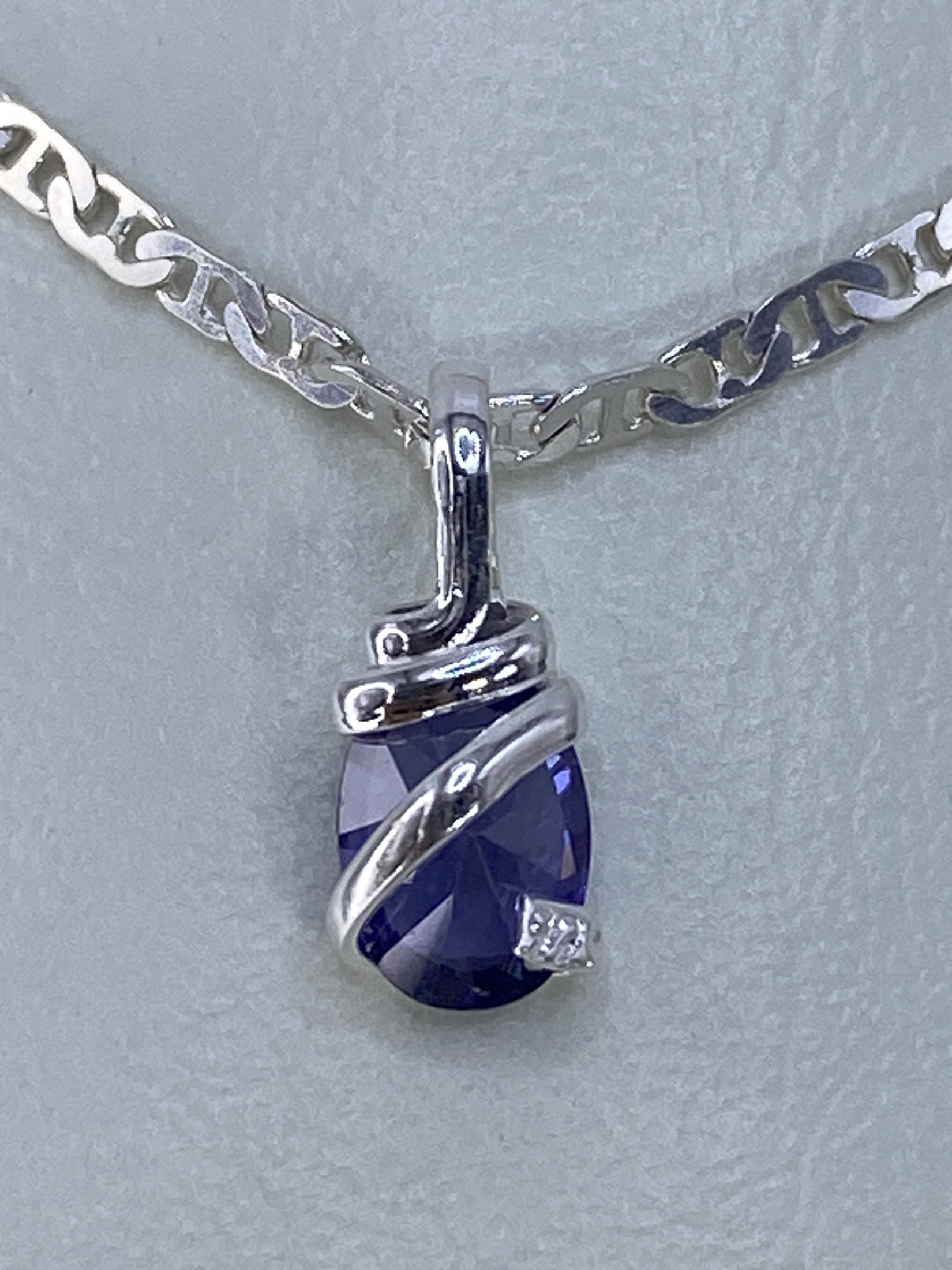 Dije de Plata con Circonia Azul — Taxco 925