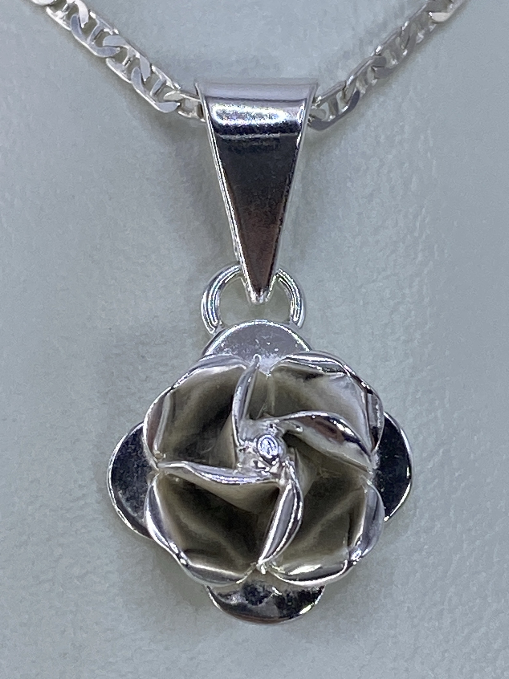 Dije Floral de Plata Calado — Taxco 925