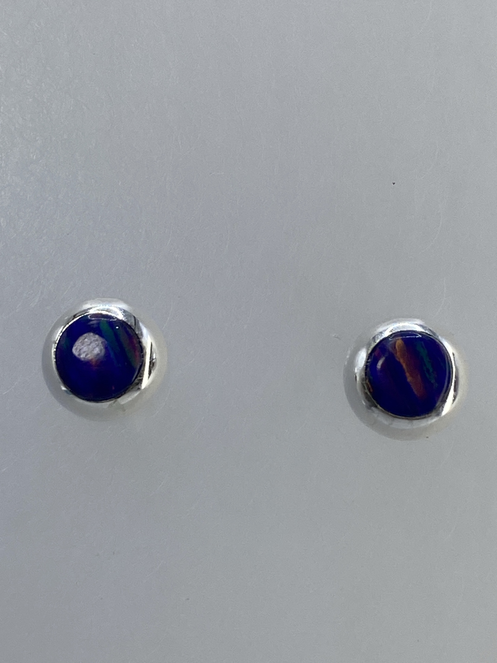 Aretes de Plata Ópalo de Fuego Multicolor — Taxco 925