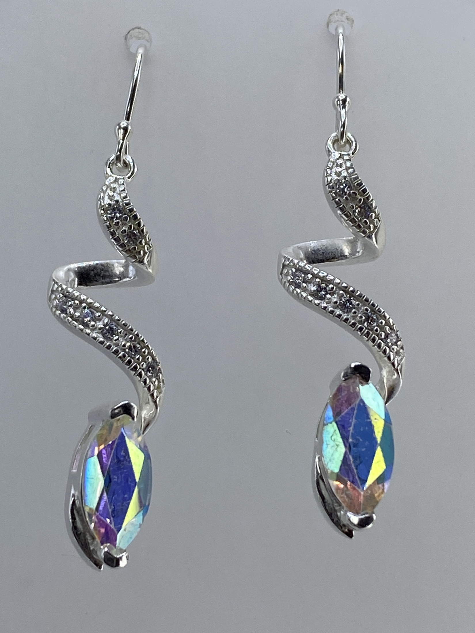 Aretes de Plata Serpentín con Circonia Multicolor — Taxco 925