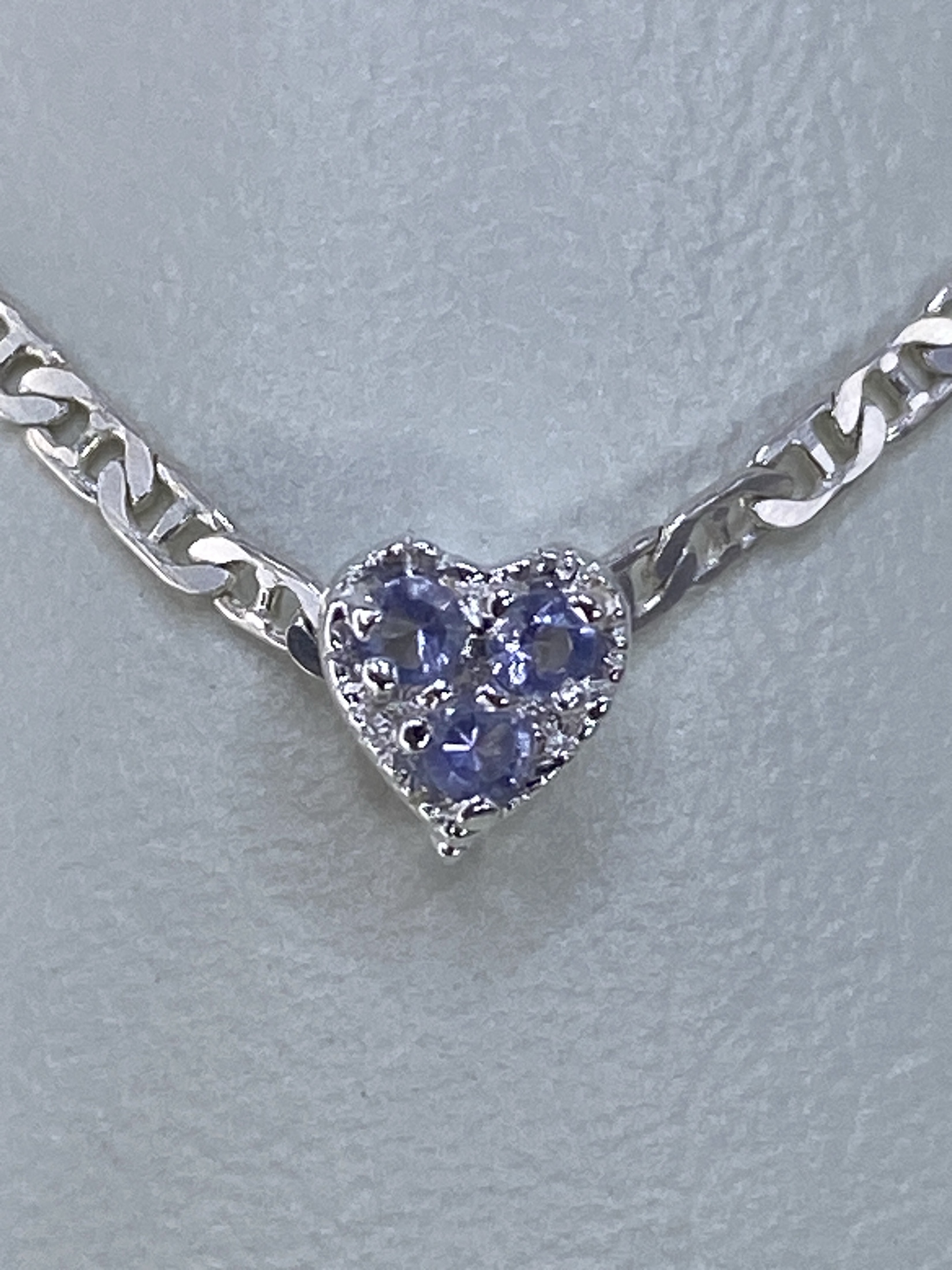 Dije Corazón Plata Circonia Morada — Taxco 925