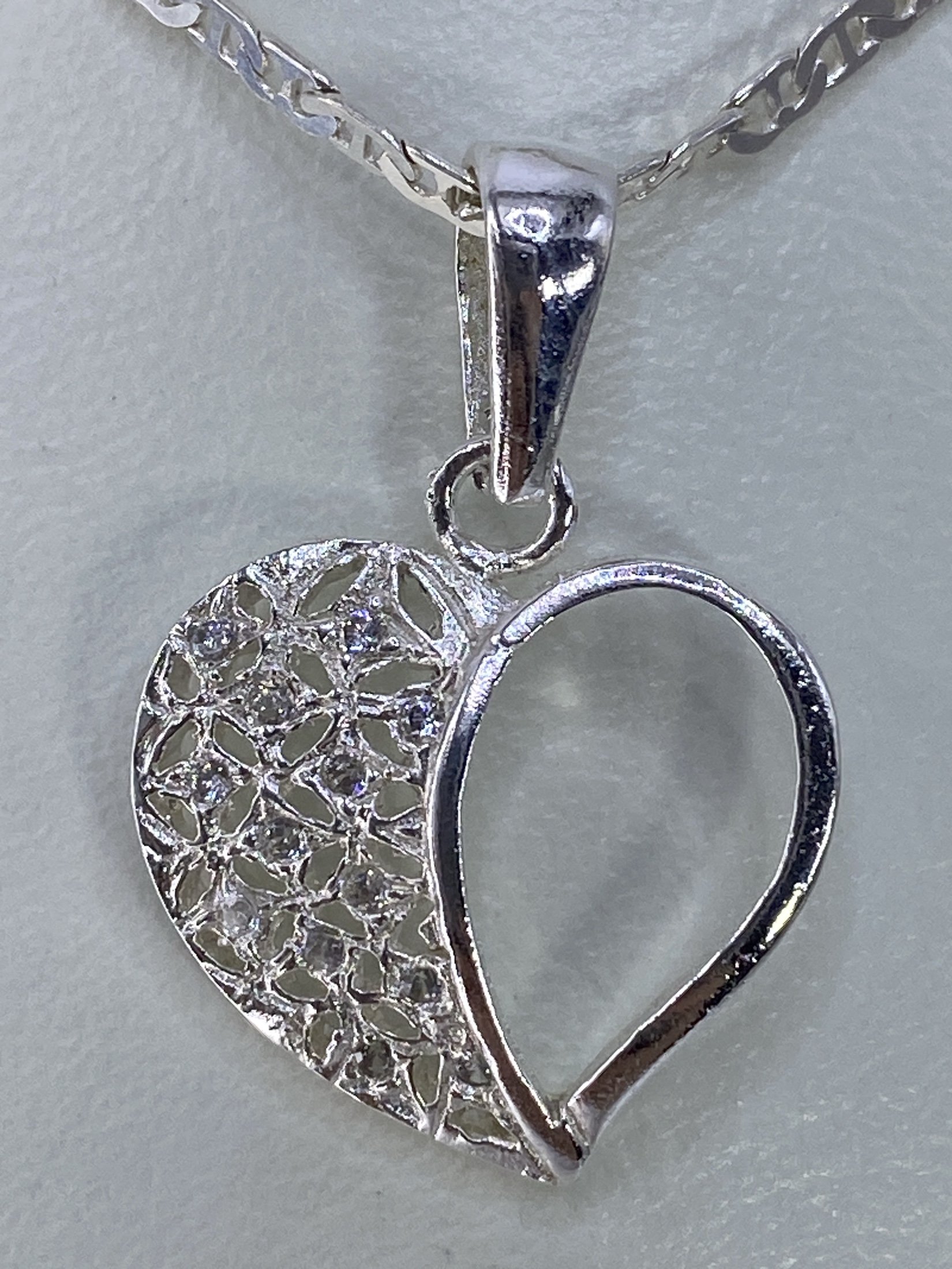 Dije de Plata Corazón Micro-Circonia — Taxco 925