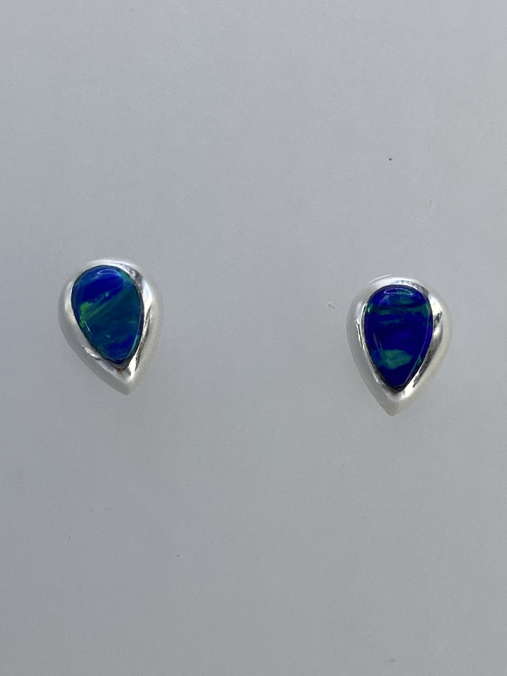 Aretes de Plata con Ópalo de Fuego Multicolor — Taxco 925