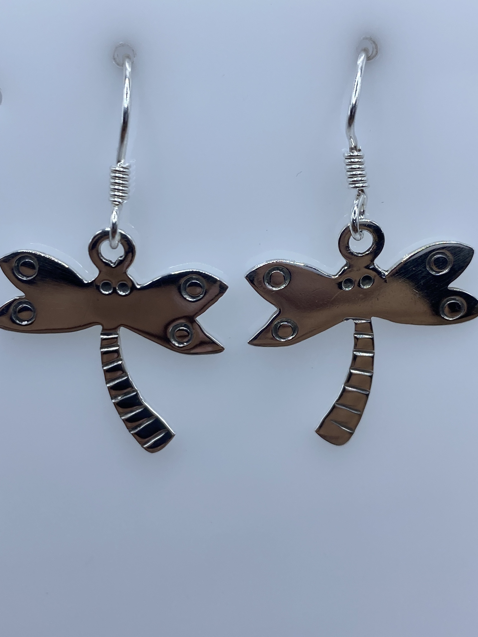 Aretes de Plata Libélula Repujada — Taxco 925