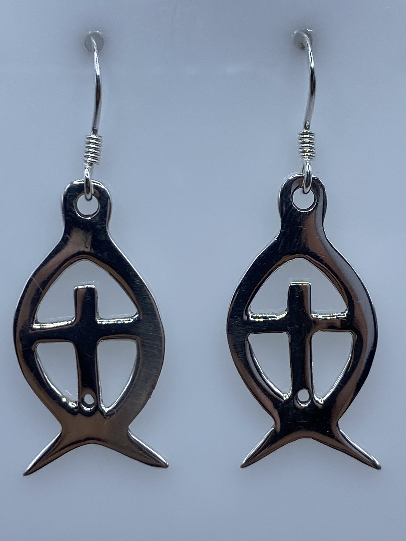 Aretes de Plata Calado con Cruz Religiosa — Taxco 925