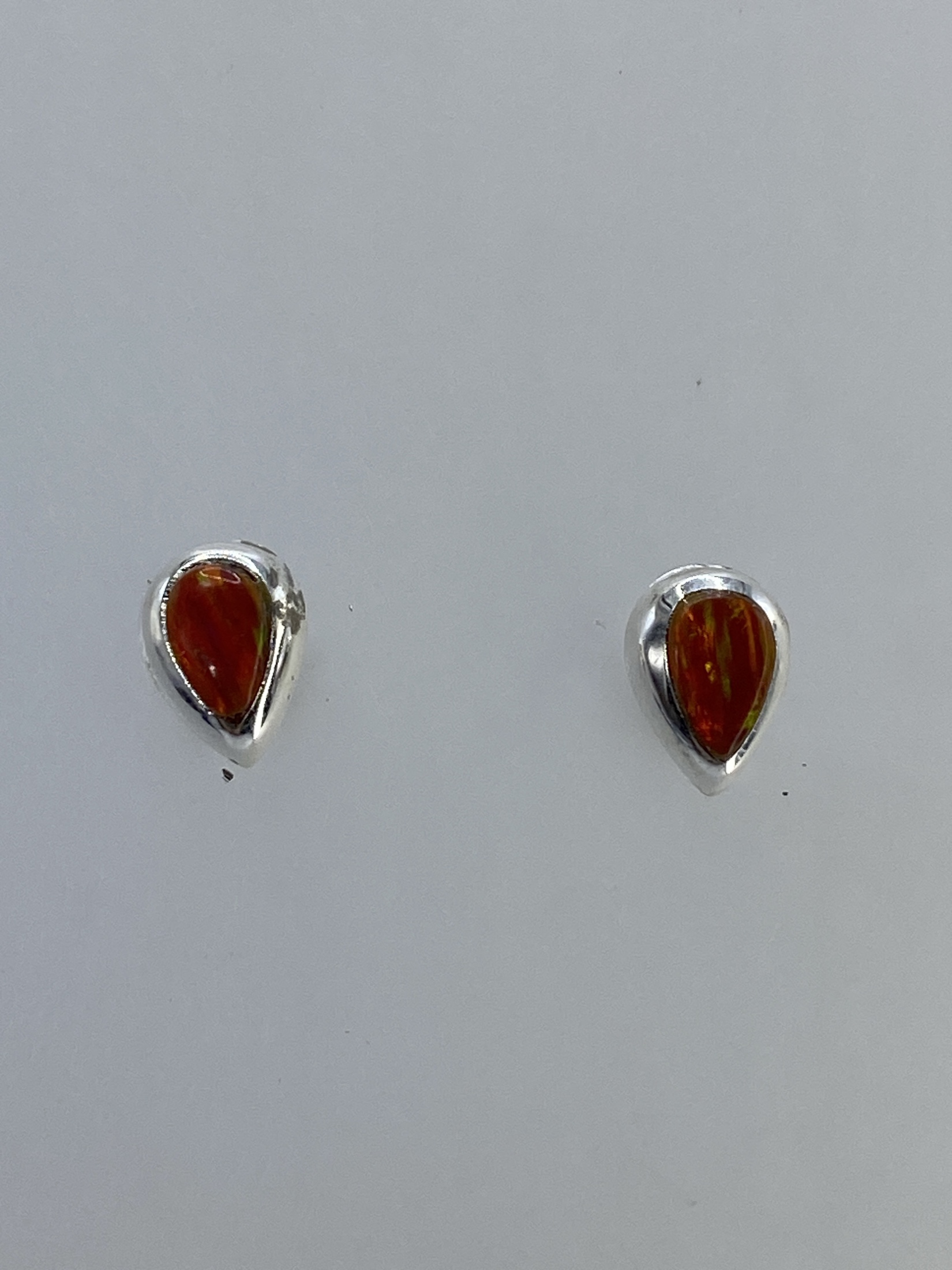 Aretes de Plata con Ópalo de Fuego Multicolor — Taxco 925