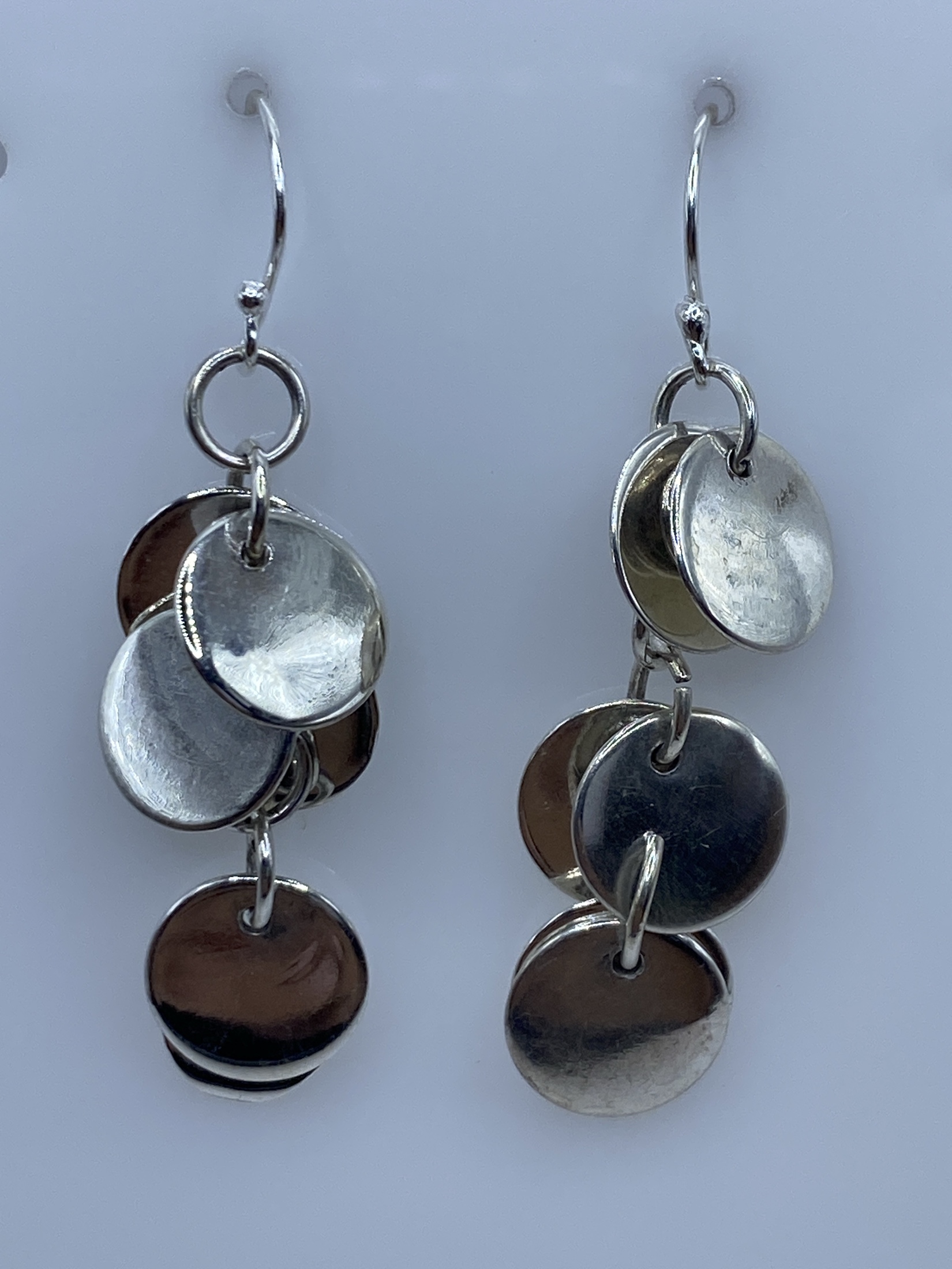 Aretes de Plata Discos Superpuestos — Taxco 925
