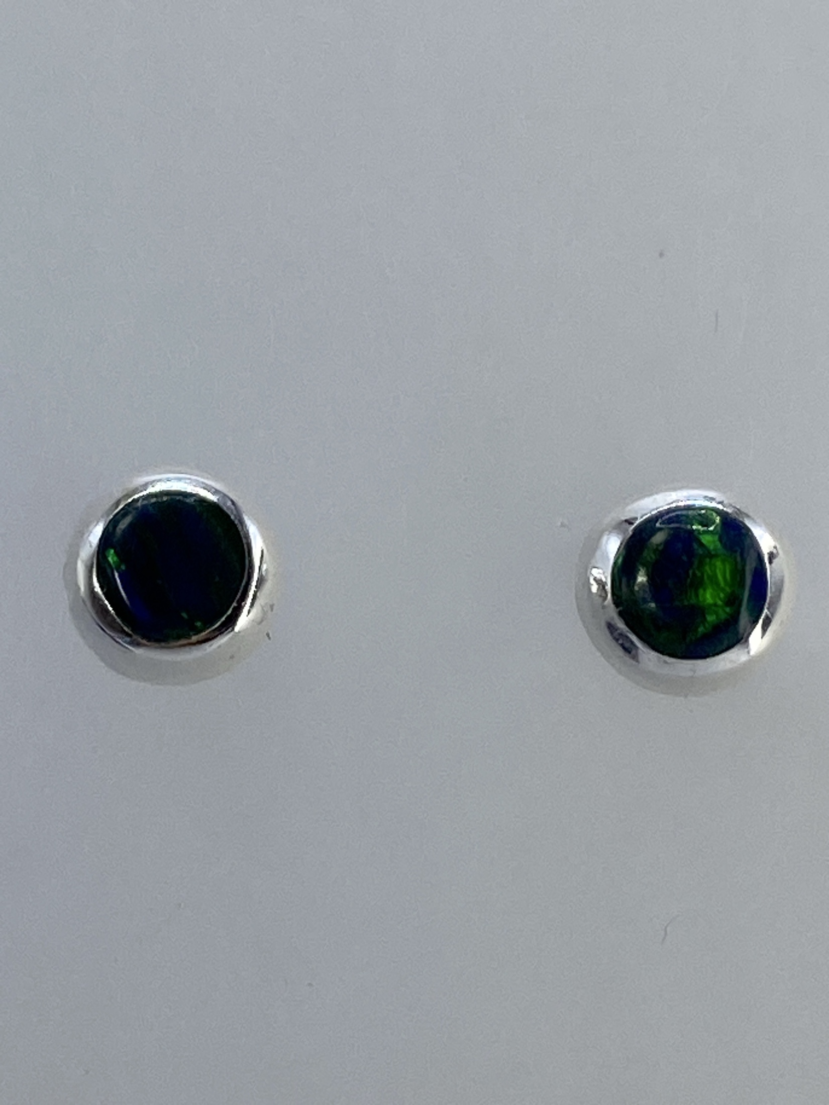 Aretes de Plata con Ópalo de Fuego Multicolor — Taxco 925