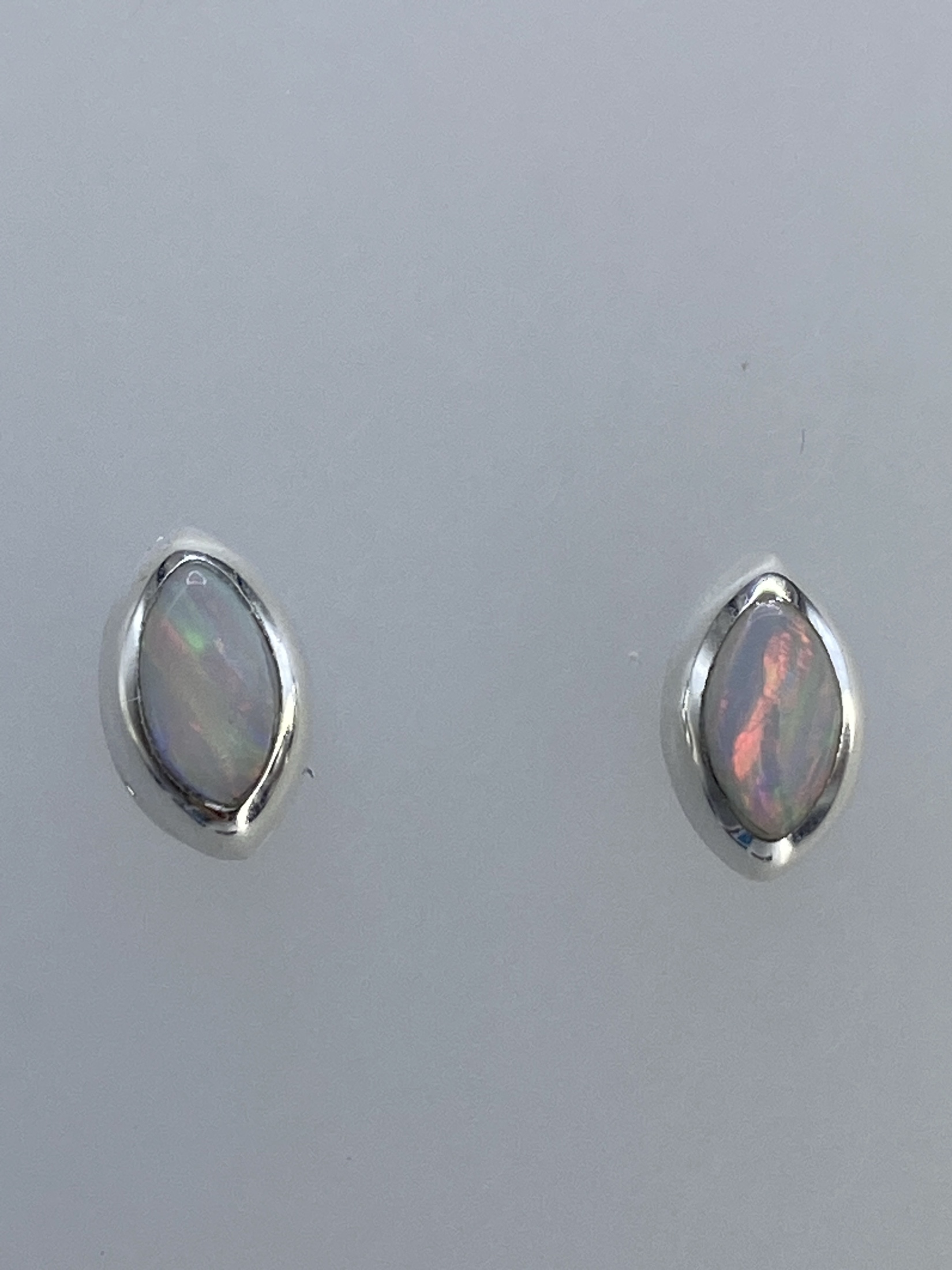 Aretes de Plata con Ópalo de Fuego Multicolor — Taxco 925