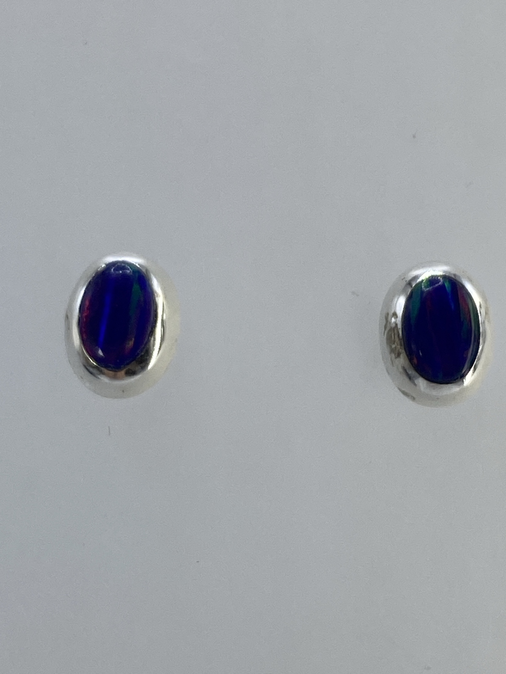 Aretes de Plata con Ópalo de Fuego Multicolor — Taxco 925